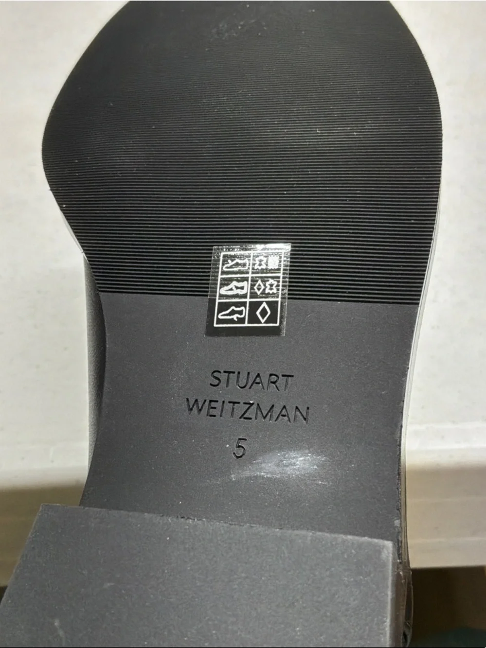 Stuart Weitzman Black Leather and Microstretch Over-the-Knee Riding Boots Size 5